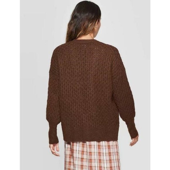 NWT Universal Thread Honeycomb Brown Cardigan Sz Small - Picture 2 of 5